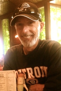 Dad having an Bell's Oberon at the Town Pump Tavern before the Tigers Game